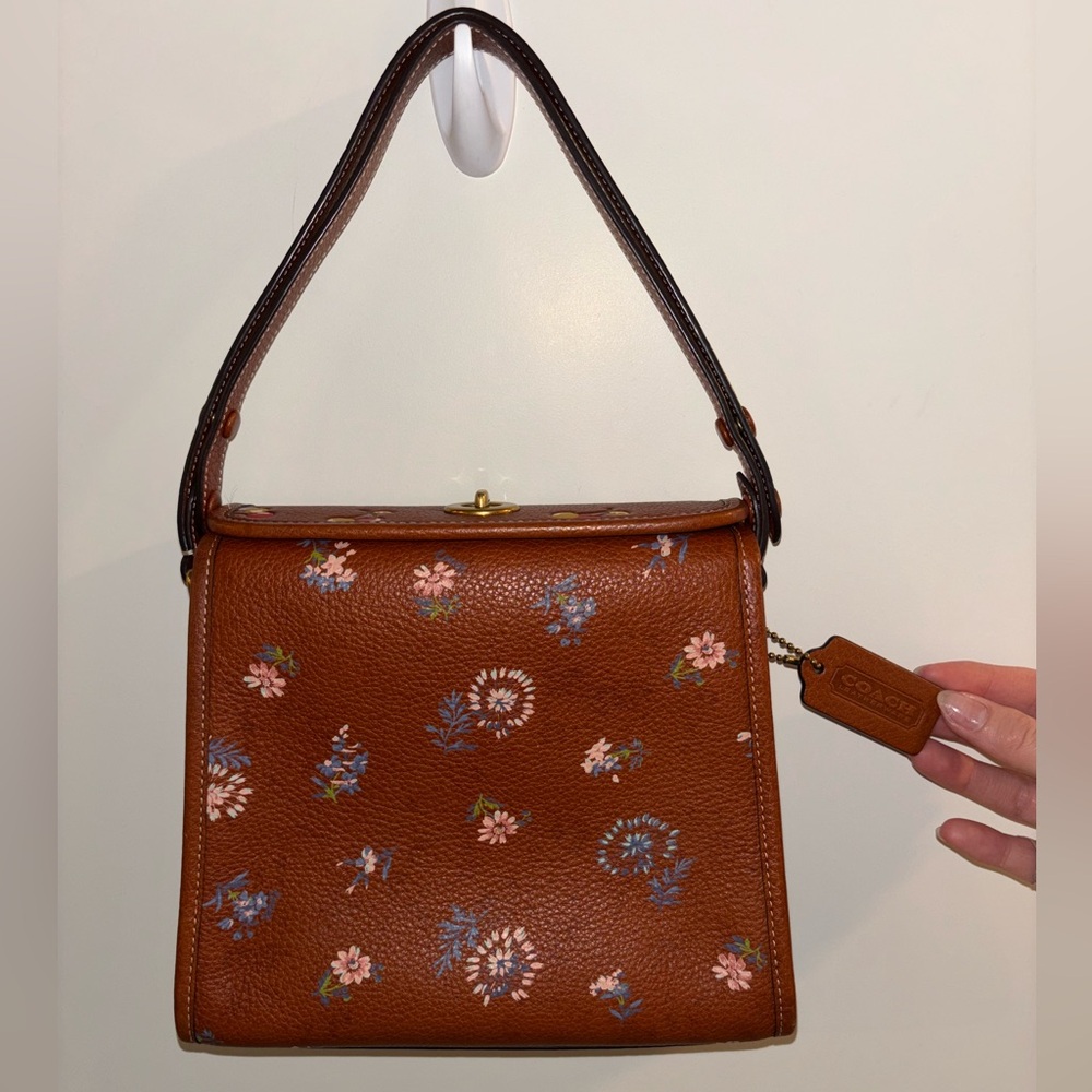 Coach Turn-lock Shoulder Bag, Floral and Cherry designed
